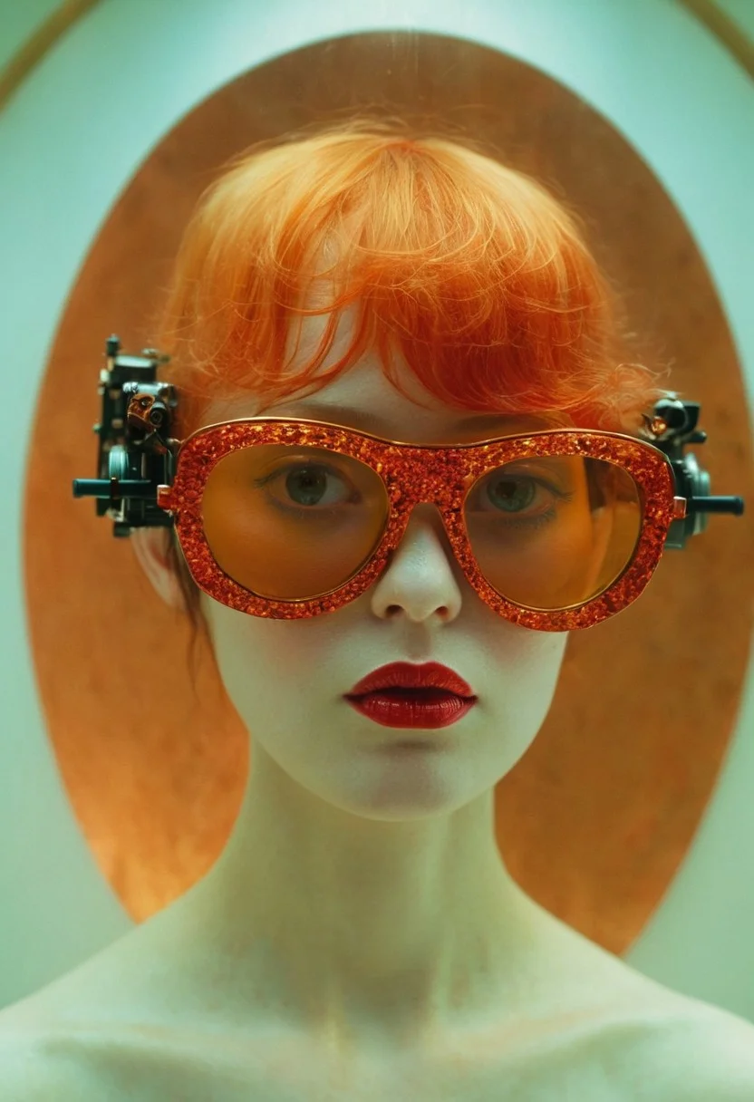 spaceship, mineralogical fractal, mutation black petals, nuclear reactor interior, photorealistic surrealism tangka, (film grain:1.2), abstract collage,(masterpiece, high quality, fisheye:1.2), , solo, model photoshoot, (red theme:1.1), a stylish girl,big lips, round_eyewear, solo, pride, , (looking at the viewer), ((best quality)), ((art by Odd Nerdrum and Adolf Mosengel and Jens Lund:1.2), (crystal-clear and hip atmosphere, led displays, aesthetic of tonalism:0.1), ), award wining, f/5.6, shutter speed 1/125 sec, iso3200, white balance daylight, exposure compensation "-1.5 ev", shutter priority shooting mode, Deep black Photorealistic bf-style, translucent vibrant Red charming beautiful freckled busty wired-cyborg elfish princess with complex system equipment like a hyper detailed Ninja by Tsutomu Nihei, gaze, cozy warm lighting from within, volumetric lighting, ultra detailed, deep Blacks, very detailed, atmospheric haze, Film grain, cinematic film still, shallow depth of field, highly detailed, high budget, cinemascope, moody, epic, Vintage, Polaroid,