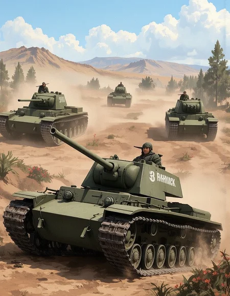<lora:kv1:0.6>,kv1,<lora:Ink_and_Watercolor_Hybrid_Style_from_Legacy_Doubao_v3.0:0.8> An image in style of iwhyb,
Tanks advancing on Russian soil, from below, low angle,