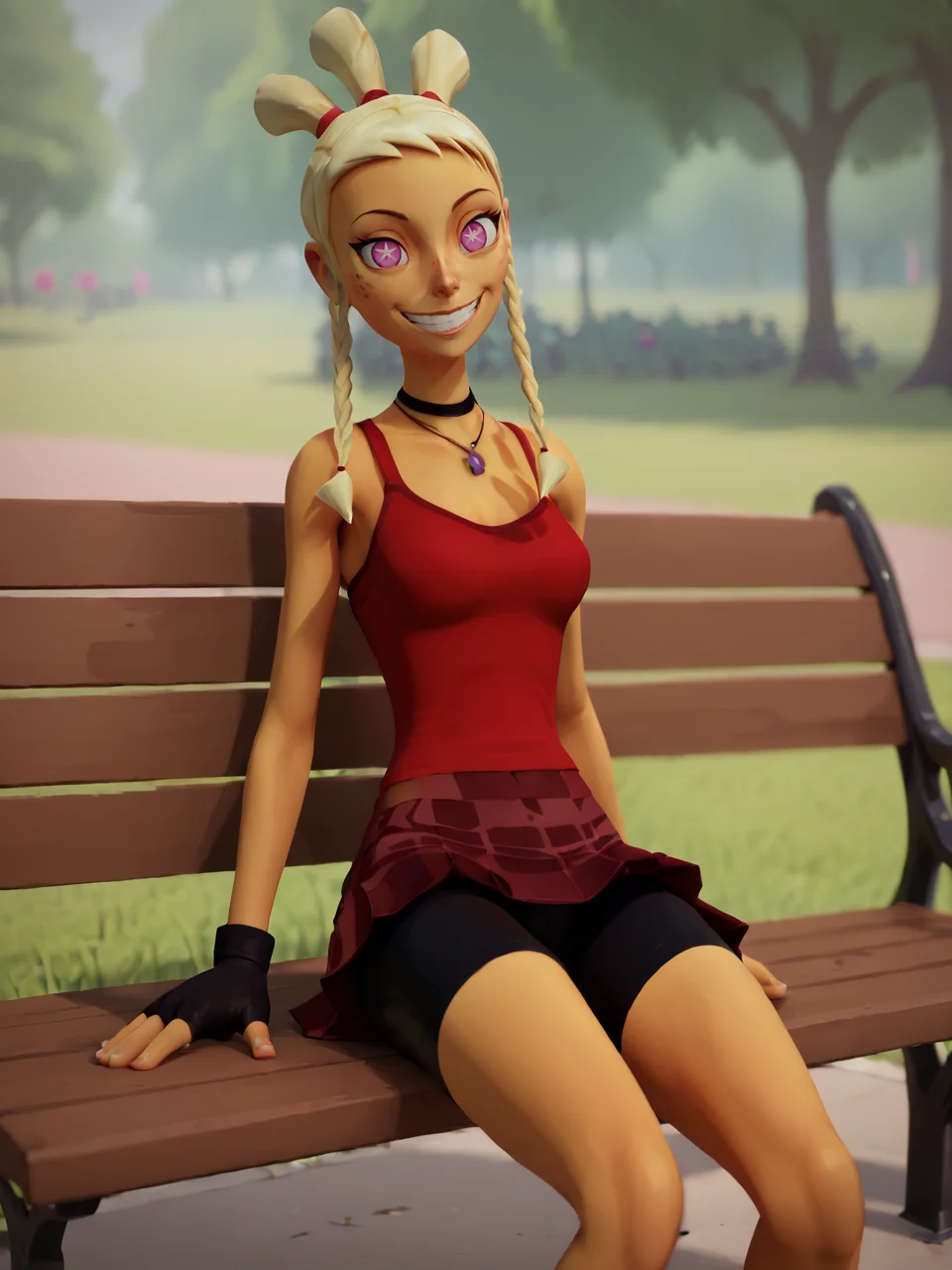 score_9, score_8_up, score_7_up, score_6_up, BREAK, M4yd4y, 1girl, 3d, symbol-shaped pupils, smile, looking at viewer, <lora:Mayday-000007:0.8>
