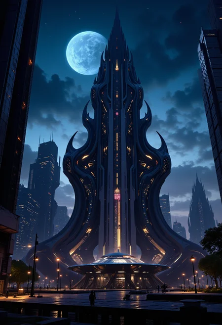 The Eastern Orthodox cathedral in the futuristic megapolis at night. Slavic architecture. There is a moon in the sky.
<lora:artilands:0.5>,
<lora:Sci-fi_env_flux:0.5>,
<lora:FluxMythP0rtr4itStyle:0.5> mythp0rt,
