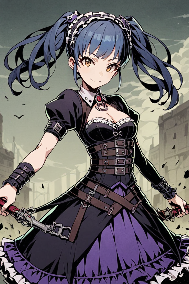 1girl,(kid:1.3),long hair,twintails,gothic fashion outfit,solo,unlight,smile,breasts, idolmaster, 
looking at viewer,depth of field,battlefield,effect
<lora:Perfect Hands:1> <lora:Unlighté£æ ¼:0.7> <lora:naip33:0.2>, score_9, score_8_up, score_7_up, score_6_up, score_5_up, score_4_up,zPDXL