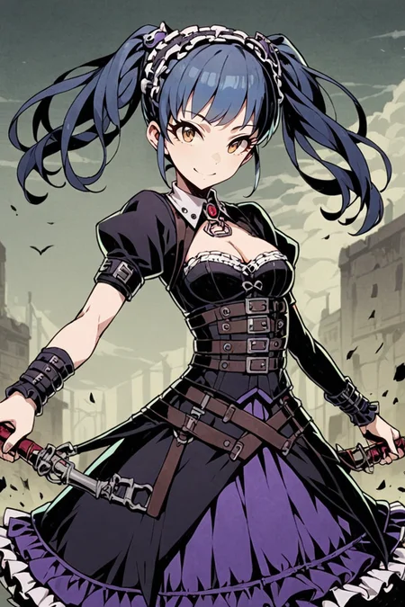 1girl,(kid:1.3),long hair,twintails,gothic fashion outfit,solo,unlight,smile,breasts, idolmaster,
looking at viewer,depth of field,battlefield,effect
<lora:Perfect Hands:1> <lora:Unlight飿 ¼:0.7> <lora:naip33:0.2>, score_9, score_8_up, score_7_up, score_6_up, score_5_up, score_4_up,zPDXL