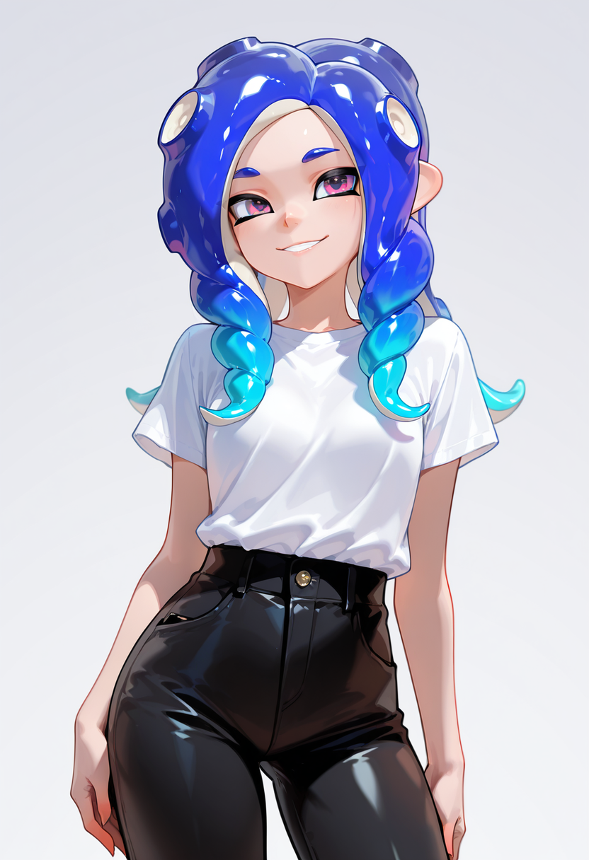 masterpiece, best quality,absurdres, ultra-detailed, high resolution,

octoling, 1boy, solo, smile, blue hair, gradient hair, long hair,  posing,