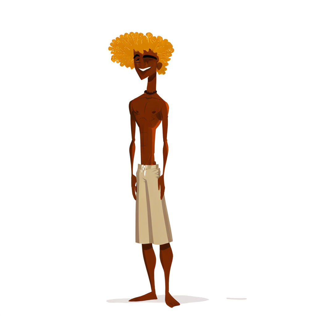 broseph, 1boy, afro, solo, male focus, dark-skinned male, dark skin, topless male, blonde hair, full body, smile, white background, necklace, simple background, barefoot, jewelry, dreadlocks, shorts, score_9, score_8_up, score_7_up, score_6_up <lora:vinceteaa_020_04v2-step00000400r:1> good face, good eyes,