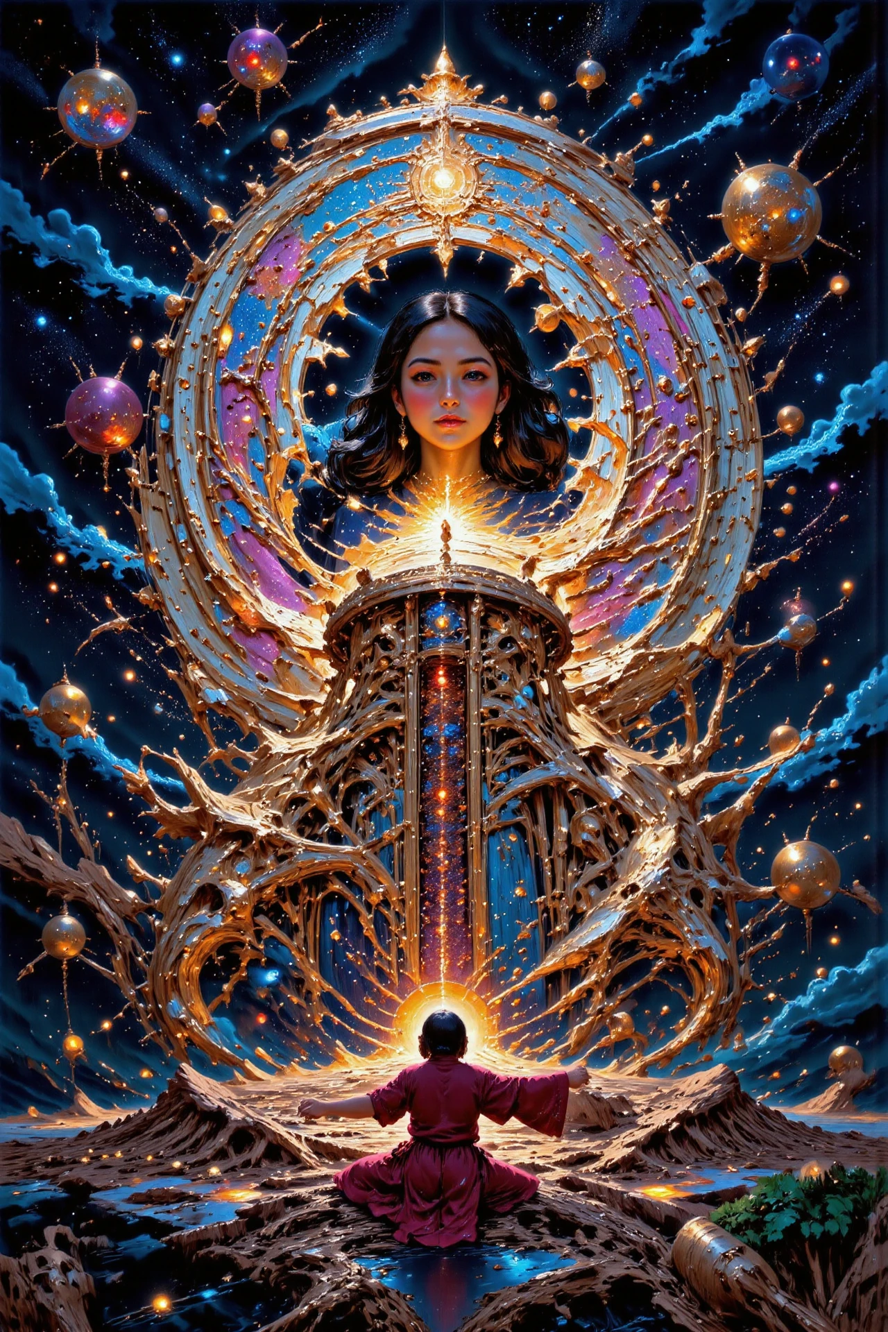 (cosmic),  beautiful Vietnamese fantasy landscape,  bright luminous night, woman, intricate, very detailed, sharp, colorful, <lora:Hand v2:1> <lora:Anti-Blur:1> <lora:Insane Detail Slider:0.5>   <lora:Flux.1_Turbo_Detailer:0.6> <lora:flux-photo-transparent_Alpha_1.0:0.8> <lora:flux.1_lora_flyway_Epic-detail_v2:0.6> <lora:Painterly01b_CE_FLUX_AIT:0.8> pntrlyCE_style, <lora:VividlySurreal:0.8>  <lora:FluxMythP0rtr4itStyle:0.8> mythp0rt