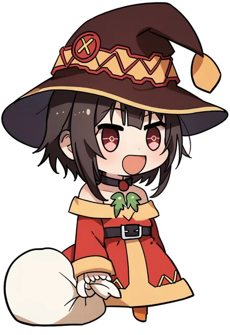 score_9, score_8_up, score_7_up, score_6_up, score_5_up, score_4_up, 1girl, padoru <lora:padoru-PD-1.0:1>, megumin \(konosuba\), black underwears, white background