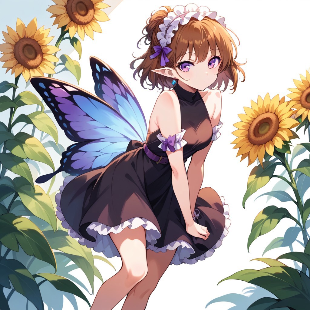 score_9, score_8_up, score_7_up, source_anime, sn0wdr0p, dress, flower, sunflower