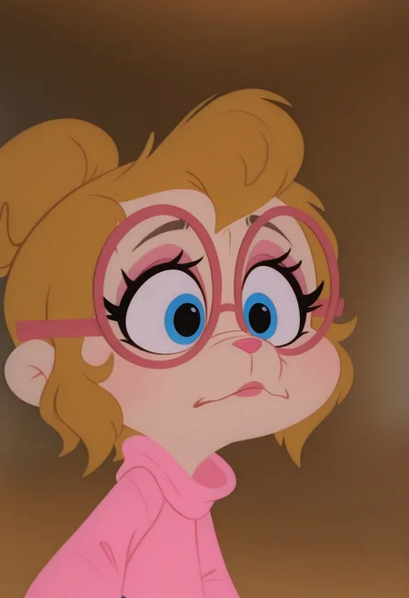 Masterpiece, best quality, amazing quality, high resolution, absurdres, intricate details, fabulosity_style, best quality, flat color, no lineart, no outline, blurry background, depth of field, thick eyelashes, FChipettesF, FChipettesF, FchipmunkblondeF, blonde, blue eyes, FChipettesF, FglassesF, brown hair, blue eyes, glasses,