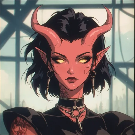 score_9, score_8_up, score_7_up, score_6_up, score_5_up, score_4_up,
BREAK
vintage, 1990s \(style\),
Long exposure photo of a tiefling_demon_woman, 20 years old, closeup, awardwinning, amazing details, best quality, (red skin color), Blurred motion, streaks of light, surreal, dreamy, ghosting effect, highly detailed, pretty, fantasy, tattoo,
(natural skin texture, hyperrealism, soft light, sharp),(close-up shot) artistic photoshoot,
<lora:OldAnimeStyle_XL_v3:0.75>