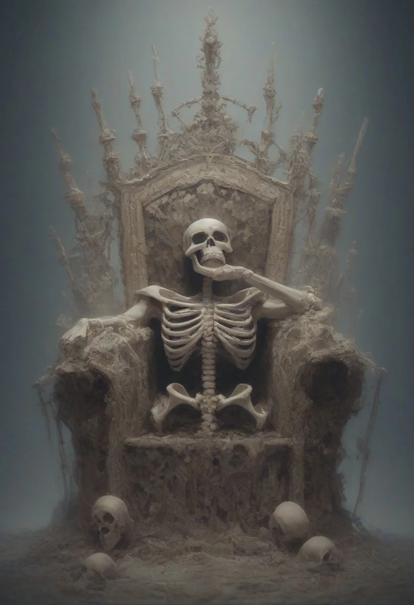 score_9, score_8_up, score_7_up, score_6_up,
one skeleton of dead king wearing crown on a lavish golden throne, boneswm