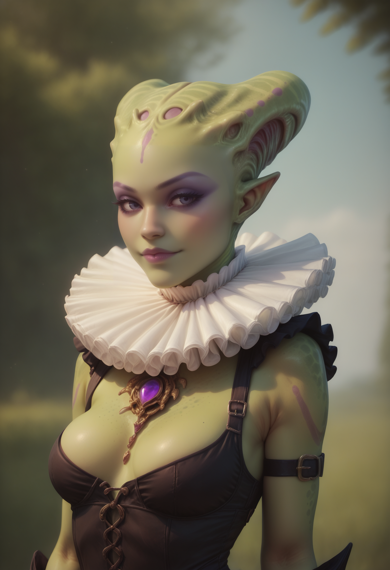 score_9_up, score_8_up, score_7_up, detailed, ruff collar, 1girl, alien humanoid, <lora:PonyRuff:0.7>, <lora:Potat-Alienfier_humanoid-V1PN:-0.8>