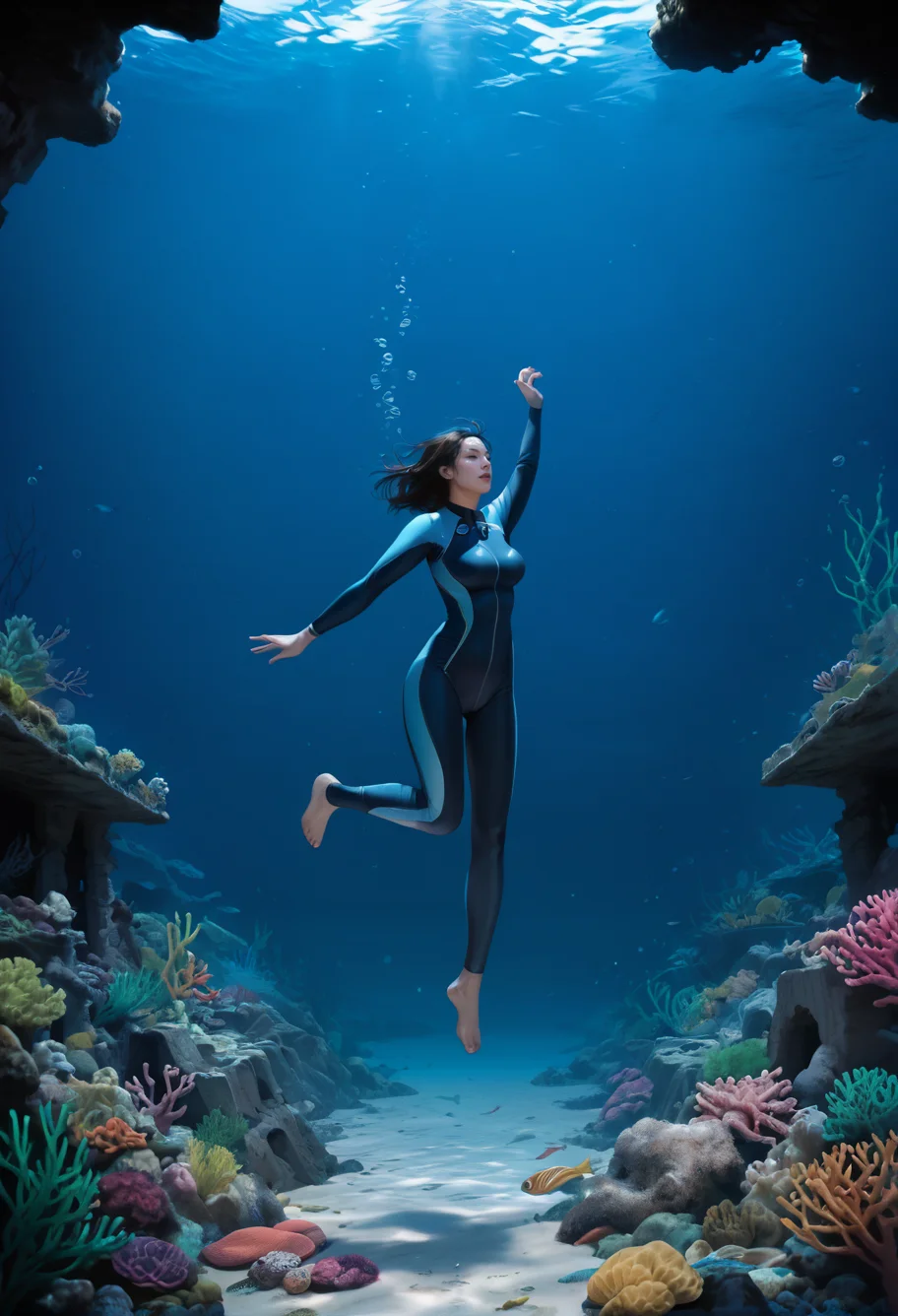 ,ruanyi1174,underwater,coral,ruins,seaweed,
1girl,diving,wetsuit,<lora:1174 underwater_v1_pony:1>, score_9,score_8_up,score_7_up,,8k,1girl,solo,,