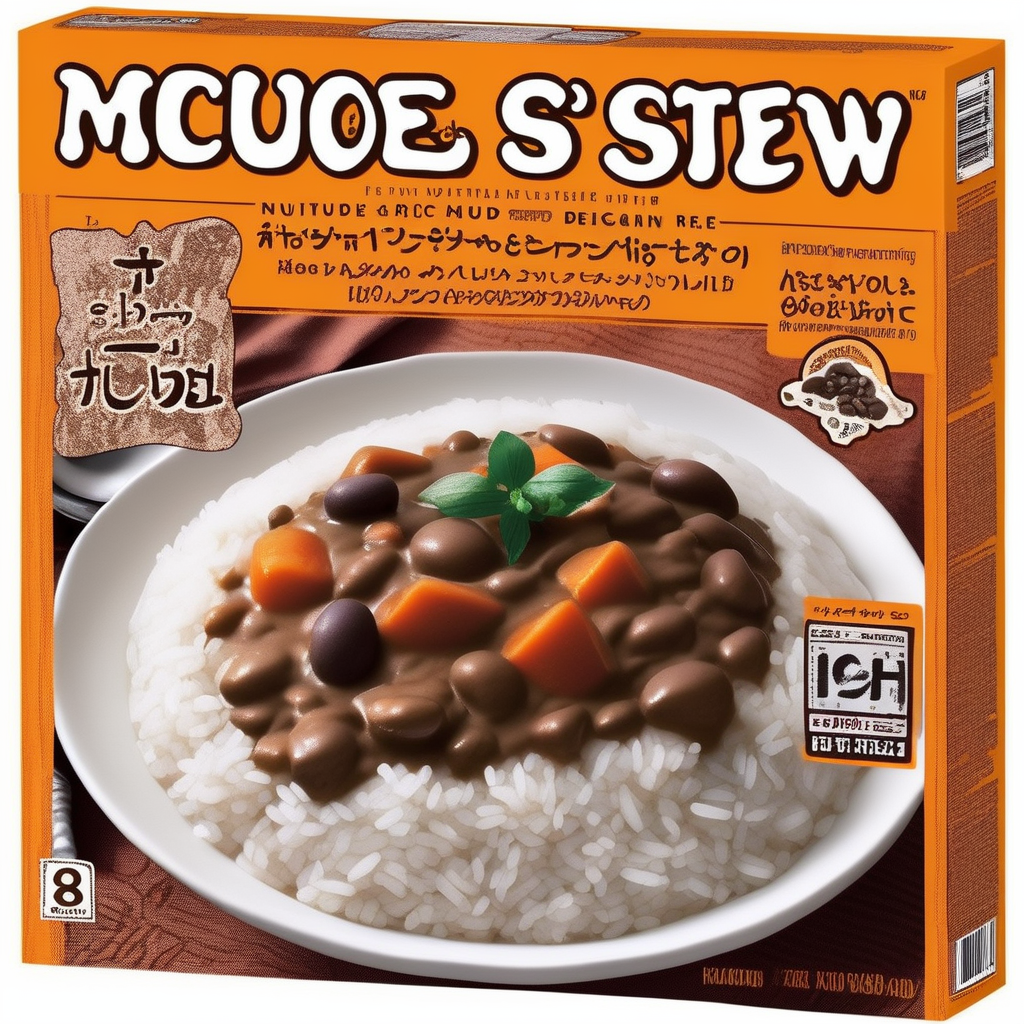 A packaging box designed for a 'Stone and Mud Stew Rice Cooking Kit.' The box should be sturdy and eco-friendly, perhaps made of recycled cardboard. The design should incorporate earthy tones to reflect the natural ingredients of stone and mud. Imagery could include illustrations or photos of the unique stew, stones, and mud, as well as rice grains. The product name 'Stone and Mud Stew Rice Cooking Kit' must be prominently displayed in English on the front of the box. Additional text could include cooking instructions, nutritional information, and a barcode. The overall design should be appealing and make the product stand out on a shelf, <lora:tlbv1:0.55>