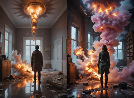 <lora:RMSDXL_Enhance:3><lora:RMSDXL_Darkness_Cinema:0.5><lora:RMSDXL_Creative:4>Photoshop user who makes awesome photos for social media,in the style of dreamy atmosphere,explosive expressionism,metaphysical interiors,joel robison,uhd image,disintegrated,moody colors,