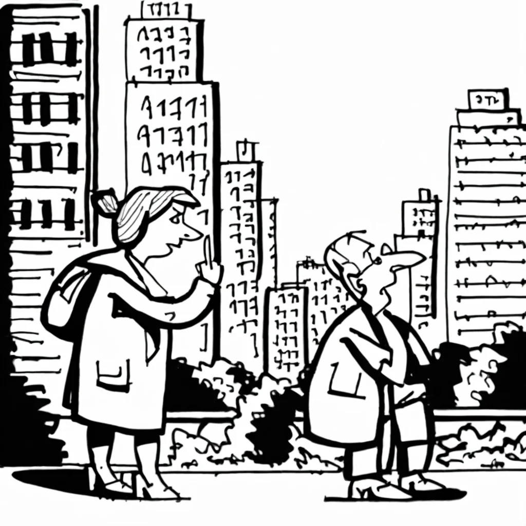drawix19 girl and old man in big city <lora:drawix19:1>