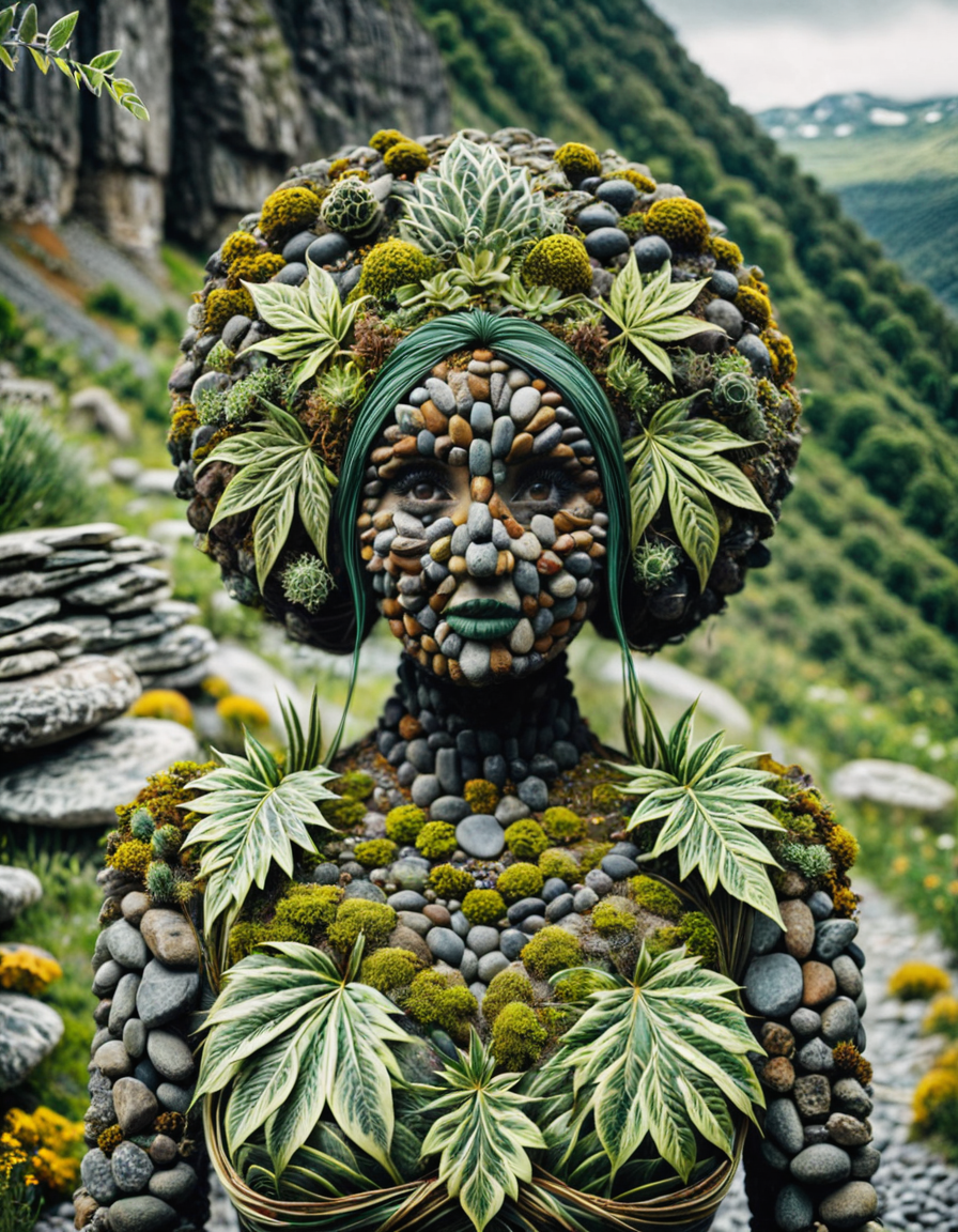 photograph plantpeoplelora, portrait, woman, built from stones, 50mm . cinematic 4k epic detailed 4k epic detailed photograph shot on kodak detailed cinematic hbo dark moody, 35mm photo, grainy, vignette, vintage, Kodachrome, Lomography, stained, highly detailed, found footage