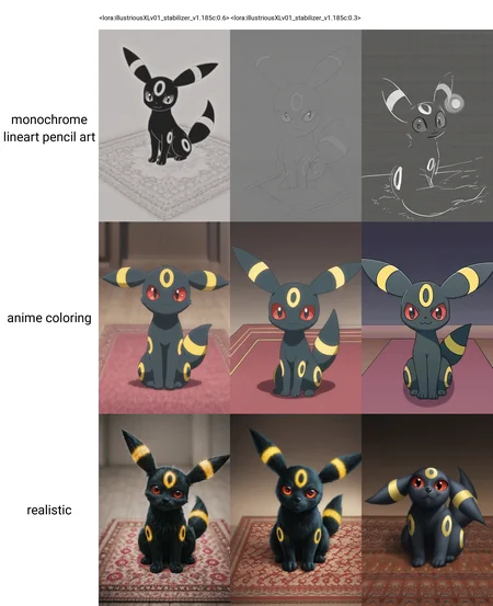 <lora:illustriousXLv01_stabilizer_v1.185c:0.6>1other,pokemon, Umbreon,solo,adorable face,big eye,happy,:3,sitting on carpet,monochrome lineart pencil art,(masterpiece:0.8),