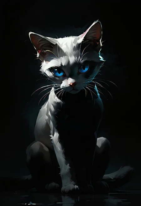 score_9, score_8_up, score_7_up, score_6_up, white Cat, blue eyes,