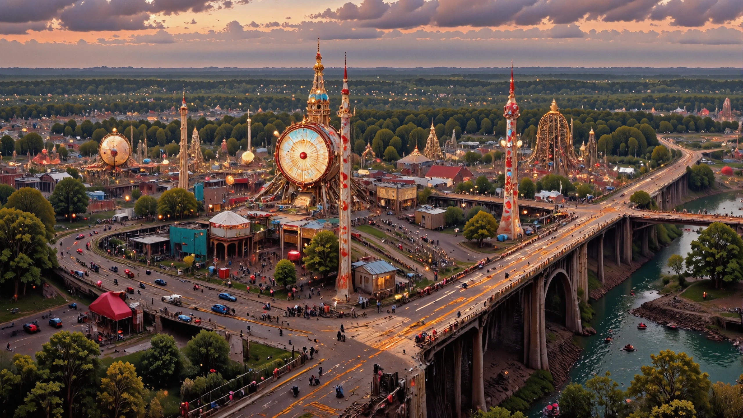 (amusement park),  beautiful Danish landscape,  evening, woman, intricate, very detailed, sharp, colorful,  surreal, surrealism, colort stains, <lora:Hand v2:1> <lora:Anti-Blur:1> <lora:Insane Detail Slider:0.5>   <lora:Flux.1_Turbo_Detailer:0.6> <lora:flux-photo-transparent_Alpha_1.0:0.8> <lora:flux.1_lora_flyway_Epic-detail_v2:0.6> <lora:Painterly01b_CE_FLUX_AIT:0.8> pntrlyCE_style, <lora:VividlySurreal:0.8> <lora:PsykeV1:1>