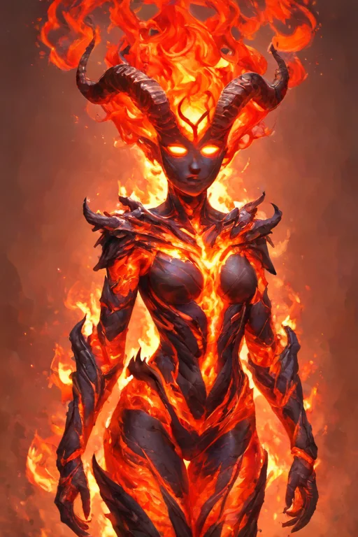 best quality,absurdres,masterpiece, score_9,score_8_up,rating_explicit,<lora:Turbo_XL:1>,<lora:BeautyInEvilPony:0.5>,hkevil,<lora:Flame Atronach Pony XL:0.75>,flame_atronach,monster girl,horns,colored skin,black skin,fire,<lora:Fire_Effect_Pony:0.25>,fireffect,<lora:firegirl_ponyxl_v1:0.25>,firegirl,fire aura,<lora:EpicF1reP0ny:0.25>,flames,<lora:FireHuman:0.5>,firehuman,colored skin,orange fireskin,fire,empty eyes,