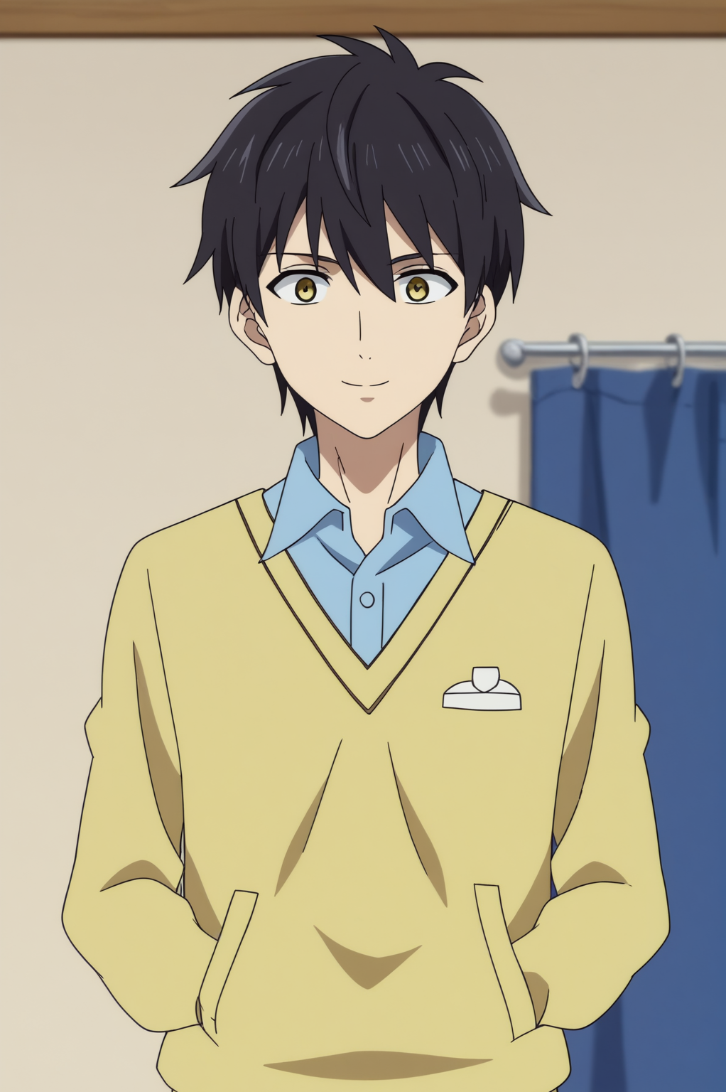 rating_safe,  anime screencap, consistent background,   Kurou Sakuragawa, light smile, upper body, 1girl <lora:Kyokou_Suiri-Kurou_Sakuragawa-PDXL:0.8>