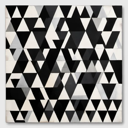 (triangle:2) made of stripes Le Parc with a black and white design abstraccion geometrica <lora:LeParc_AI_LoRA_XL_v2.1:1>
