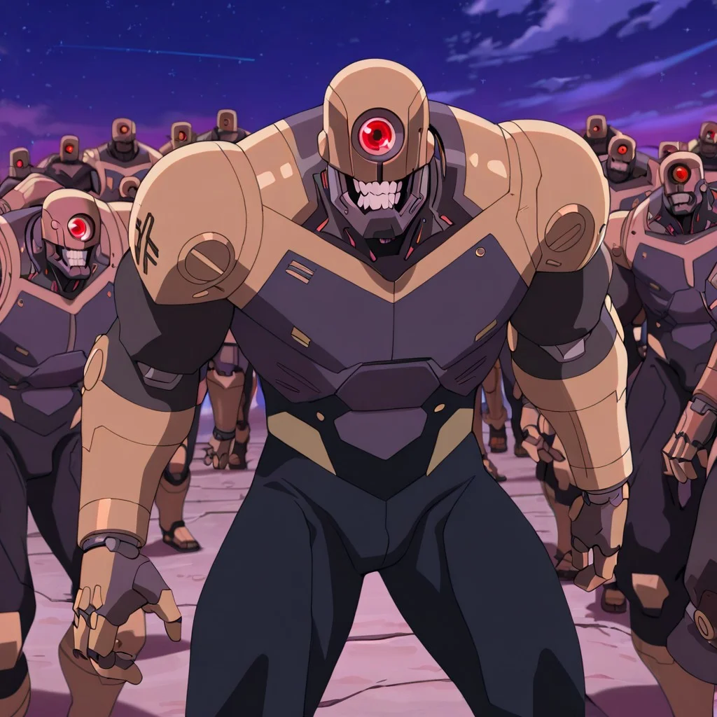masterpiece, best quality, newest, absurdres, highres, Invincible-show-style-INVPACK.V1.0,
Reanimator-INVPACK.V1.0, robot, android, cyclops, 3 fingers, armor, science fiction, one-eyed,
Multiple-Reanimators-INVPACK.V1.0, multiple boys,