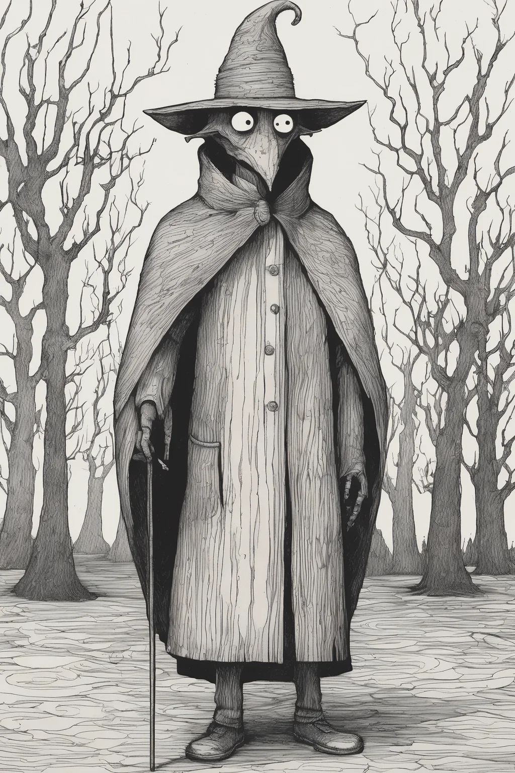 John Kenn Mortensen Style - nate opi, simple, line drawn round head with eyes