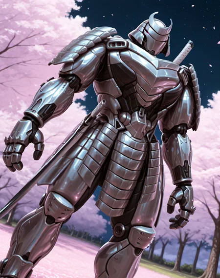 <lora:Silver_Samurai_(Marvel_Comics)_(Illustrious)_(AD):1.35> Silver Samurai, robot, armor,
((
exterior, traditional Japanese noble's estate home, cherry blossoms, night sky,
dutch angle, dynamic action, male focus, solo, fully armored, villain, hyper glossy body, powerful, superiority,
)),
BREAK: very awe, aesthetically pleasing, masterpiece, best quality, amazing quality, very aesthetic, depth of field, absurd details, depth of field, atmospheric rendering, natural shading, soft shading,
BREAK: lazympos, lazypos (3),