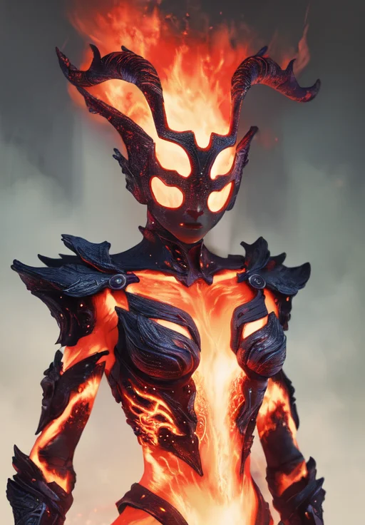 1girl, sfw, <lora:flame_atronach:0.8>, flame_atronach, 1girl, solo, portrait,, narrow-hipped body, (masterpiece, best quality, absurdres, detailed, ultra-detailed:1.3), alluring, (trending on CGSociety, trending on pixiv, contest winner:1.3)