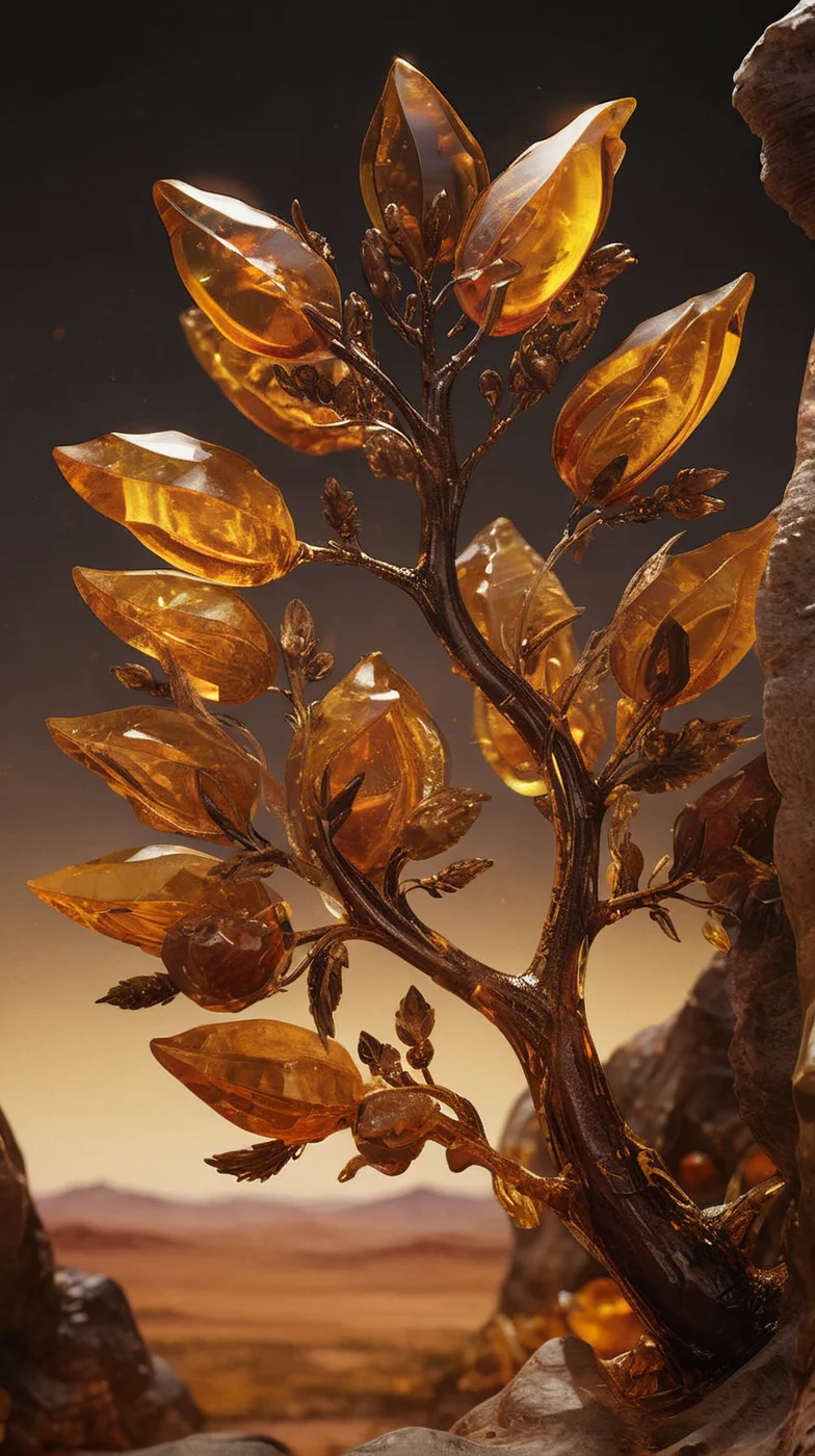 ambr1 tree, flowers, amber background, cinematic <lora:ambr1:1>