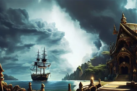 score_9, score_8_up, score_7_up, score_9, score_8_up, pirate ship, storm in the sea, cloudy and stormy sky, giant snake
