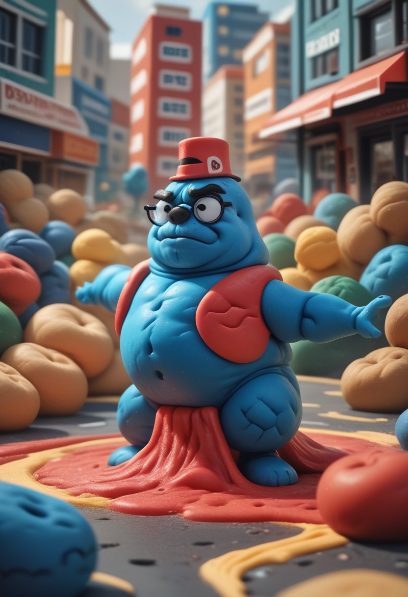 endplay_domorph,  made of playdough, a political figure made of different colored playdough,  1boy, male focus, man of playdough, playdough president, action figure, playdough, playdough texture  BREAK score_9, score_7_up, score_6_up, score_8_up, score_4_up, score_5_up