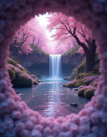 Wormâs-Eye View, Abstract, Waterfall, Lilac, Bounce Lighting, In the park, Interchangeable Lens, Digital Photo Frame
, best quality, masterpiece, ultra highres, ultra realistic, Nostalgia, 8k, HDR