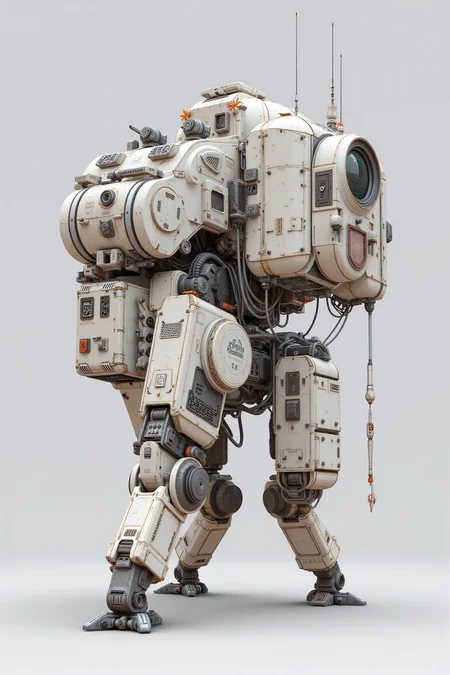 A 3D render, inspired by Ed Emshwiller, Afro-futurism, trending on poly count, automated defense platform.
