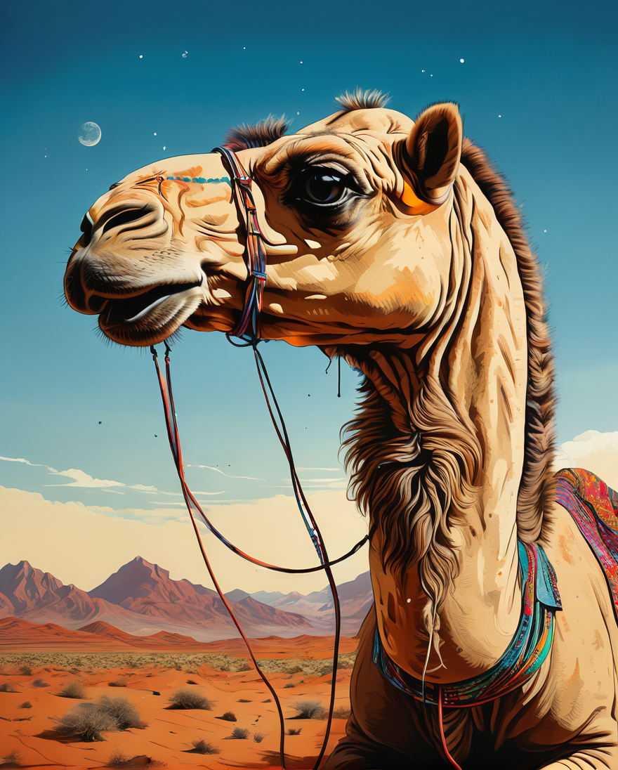 [ (photography art by Marina AbramoviÄ:1.2) | Tristan Eaton], Made Of Felt of a Camel, it is Alien, Visual novel, Cold Colors, photograph, <lora:Ive_Got_The_Power:1>