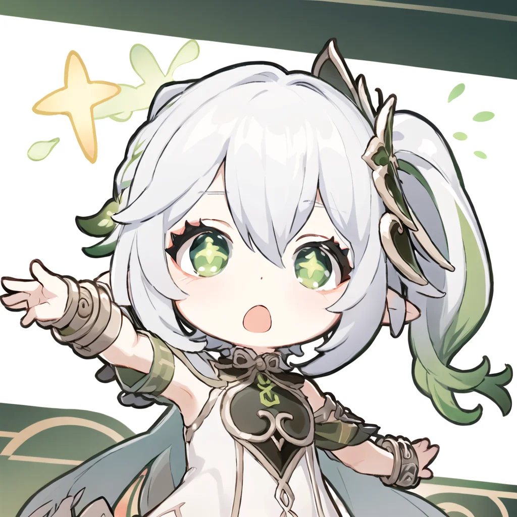 (chibi)
looking at viewer, shocked, surprised, open mouth,
small girl dancing, white dress,
<lora:nahida_bs4_unet_2e-4_te_1e-4_dim64_alpha_32_768-000060:0.9> <lora:paimonsPaintingsStyle_gstamp02000008:0.9>