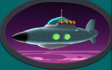 The planet express spaceship of Futurama, FuturamaStyle <lora:SDXL-FuturamaStyle-Lora:1>, Very detailed, clean, high quality, sharp image