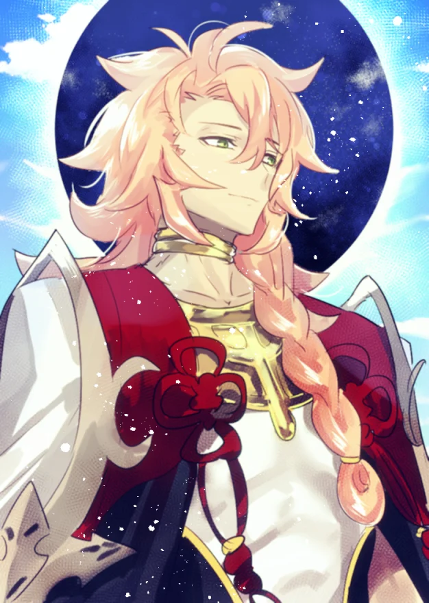 solomon_(fgo), handsome, dark-skinned man, long hair, white hair, messy hair, ahoge, braid, yellow eyes, jewelry, long robes, tattoo, black fingernails