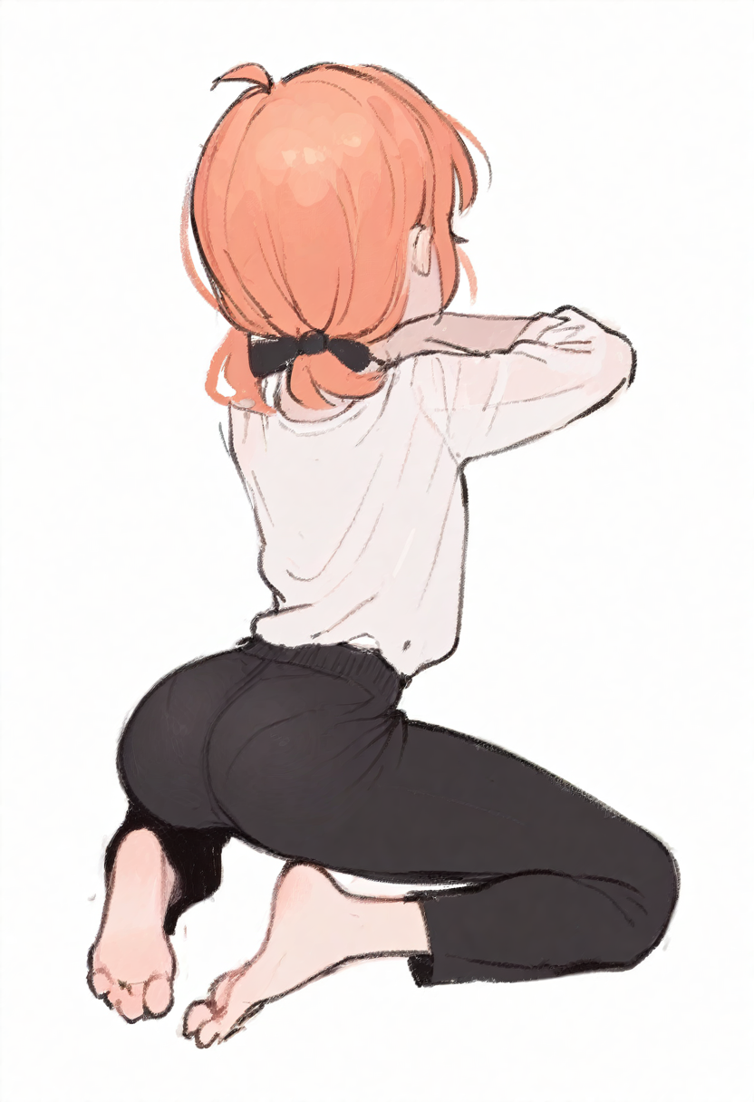 score_9,score_8_up,score_7_up BREAK 1girl,solo,source_anime,long_hair,<lora:ç»èæ»å1.4 StS_PonyXL_Detail_Slider_v1.4_iteration_3:4>,<lora:ARTIST__å·å£ã¤ããµ-Kawaguchi_Issa:0.8>,full body,bow back,barefoot,ass,flexible,tiptoes,<lora:arakooaug17:0.8>,spinning,black_pants,hip hop,kneeling,
