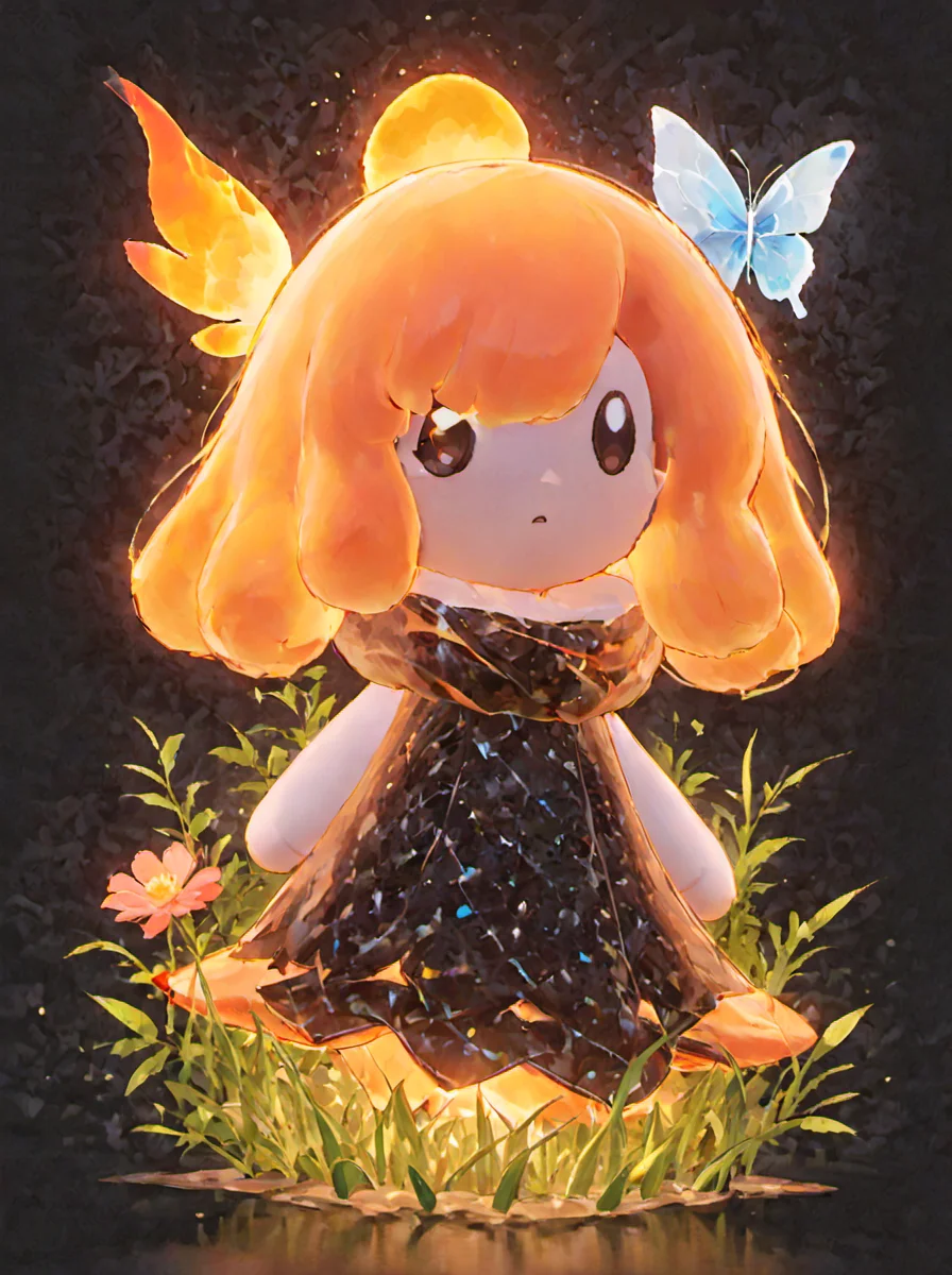 palworld-flambelle, <lora:palworld_flambelle_xl_lora_v4-000030:0.7>, There was a flame on his head, from front,
Maximalism artstyle,neon theme,ð,suprematism,beautiful detailed flower,hyper detailed,flower,hyper quality,beautifuly color,face,flower,butterfly,high details, high quality,back light,upper body ,high quality,hair with body ,webbed dress, upper body, flower leg,body with flower, flower with clothes , dress with flower, light particles,black background,floating1girl,small breast, marbling with hair and clothes, looking at viewer,original,arm down, paper cutting, black background, flower forground, hair with flower,highres, wavy hair ,diffusion lighting, abstract,Butterfly with body, dark