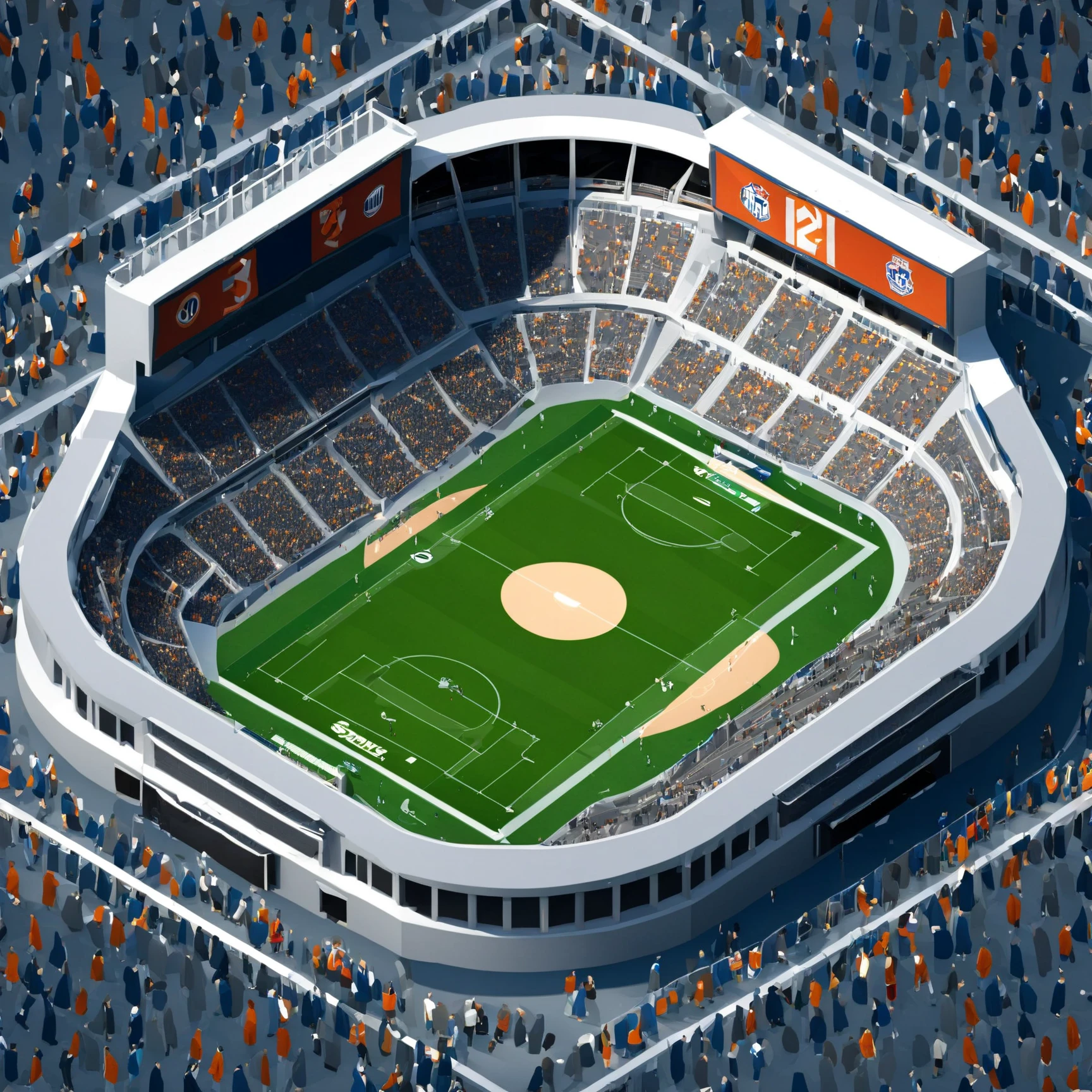 isty04 style. isometric <lora:isometric_isty04_style:1>
illustration
Crowded sports stadium and game day, Silver background,
detailed, professional,  slick, 3d, unreal engine, render, ray tracing,
high quality, masterpiece, highres,