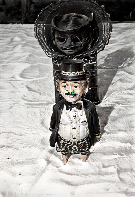 ((((((black and white,eyestalks)))))),((small man with mustache, top hat, kenbis, chibi, chibi, male only, male, male chibi, monocle, art deco, thick mustache, comically large mustache, handlebar mustache, tiny, multiple men, shrunk, microxl, some little guys, high angle, from above)), bwMovies, realistic, photo, vintage photo, ((very small man, small man, a small man, a man who is small, a small man)), an unapologetically small human male, black and white, smiling, very happy, euphoric, ecstatic, wonderful small men, large smile, huge smile
