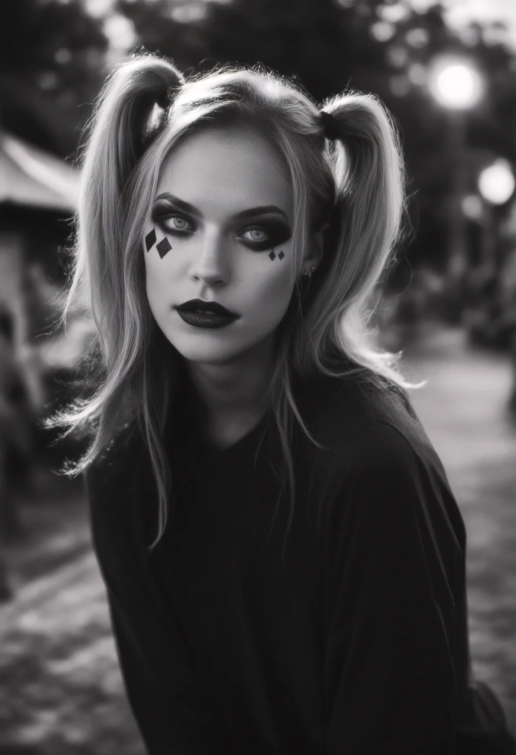 score_9, score_8_up, score_7_up, harley_quinn, dc_comics, blonde_hair, blue_eyes, cowboy shot, bent over, time portal, outdoors, anime, 8W.safetensors, <lora:test\8W.safetensors:1.0>