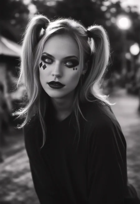 score_9, score_8_up, score_7_up, harley_quinn, dc_comics, blonde_hair, blue_eyes, cowboy shot, bent over, time portal, outdoors, anime, 8W.safetensors, <lora:test\8W.safetensors:1.0>
