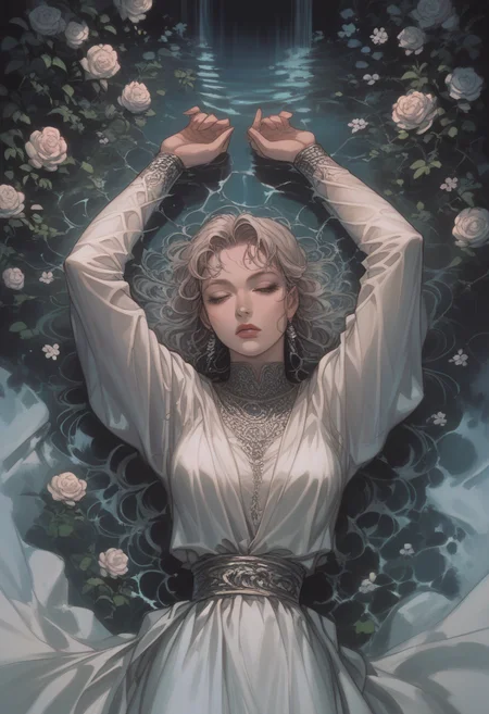 score_9, score_8_up, score_7_up, source_photo, 18 year old,
1girl, incredibly attractive, solo, Lying on the back, arms outstretched, Tranquil waterfall in a serene mountain setting,
<lora:incase-ilff-v3-4:0.5>, <lora:add-detail-xl:3>, <lora:OldAnimeStyle_XL_v3:0.75> Vintage, 1990s \(style\), <lora:Painted_World_-_Pony:0.5>, <lora:amano_yoshitaka_style_pony:0.25>, <lora:hand 4:0.3> Hand, detailed, perfect, perfection, hands