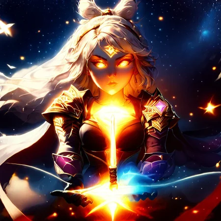 score_9, score_8_up, score_7_up, score_6_up, score_5_up, score_4_up, <lora:Starry_Morph_PonyXL:1> starry_morph Zeri from League of Legends, cinematic film still of painting of (a beautiful jedi with lightsaber:1.2) movement, dynamic pose, elegant, (perfect detailed face, perfect detailed body, perfect detailed eyes:1.5), frowning eyebrows, rimlighting, uncluttered background, epic atmosphere, realistic face, detailed mouth, detailed face, beautiful detailed eyes, perfect body, color HD photo, 85mm, (full body, high quality photo, masterpiece), HDR, 8K resolution, analogue RAW DSLR, best quality, vivid vibrant colors, intricate detail, realistic human hands, glow, (masterpiece) striking ground, wild field, dramatic lighting, otherworldly, best quality, oil painting, gloomy, fog, (epic art, , wind, action:1.5), darkness, total freedom, breath, , large wild spaces, dynamic, cinematic shot, (back lighting:1.4), (rim lighting:1.4) (wet ground, reflexions:1.3) (ring of fire:1.4) (arc of fire:1.4) black clothes, black gloves, ,shallow depth of field, vignette, highly detailed, high budget, bokeh, cinemascope, moody, epic, gorgeous, film grain, grainy