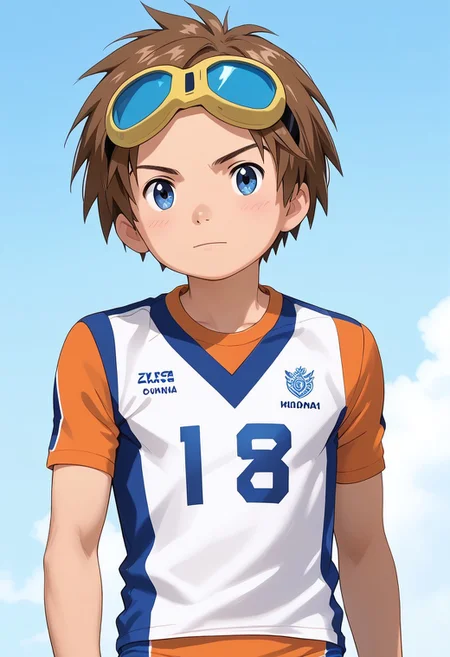 score_9, score_8_up, score_7_up, zPDXL2,
,
1boy, solo, goggles on head, brown hair, volleyball uniform