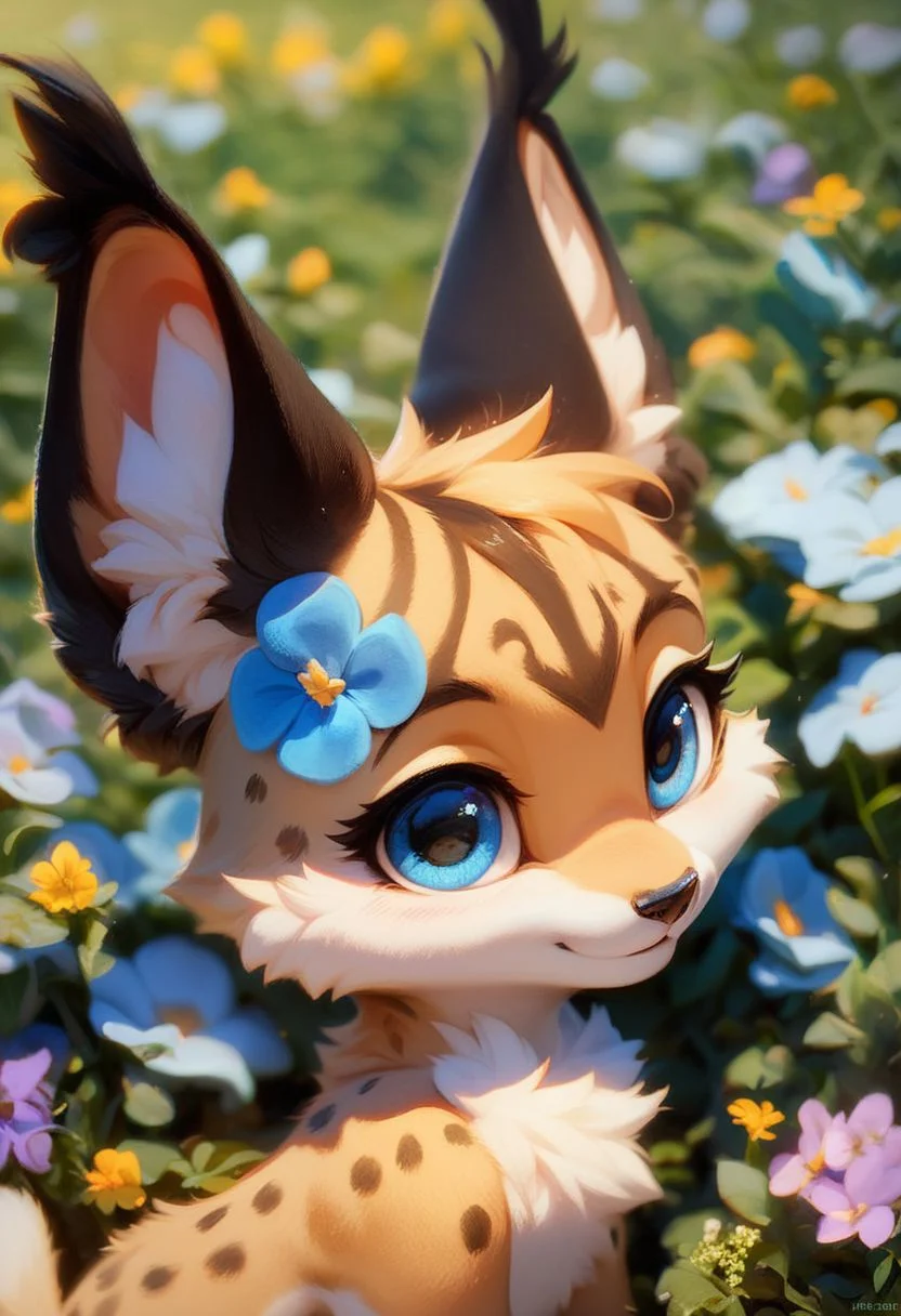 score_9, score_8_up, score_7_up, Miyu-PonyXL, tan fur, flower, cozy, cute, 8k, hd, photo