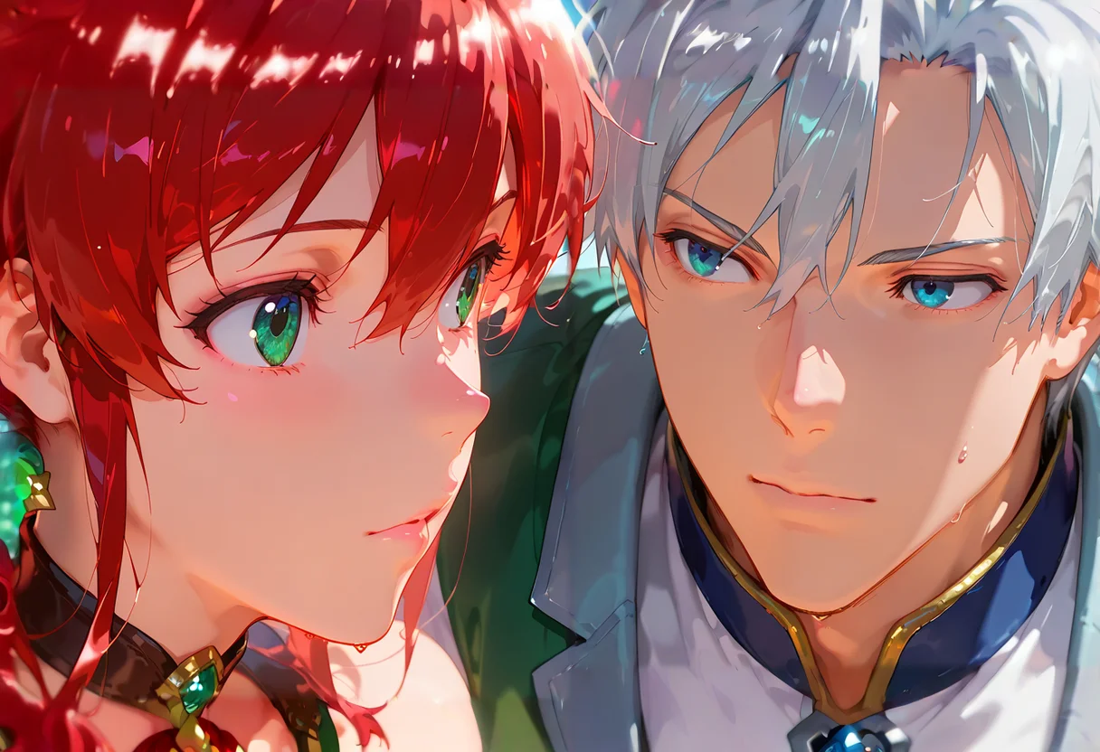 <lora:antechinusStyle_illusXL_Incrs_v2:0.8>, anime screencap, anime coloring, <lora:Eyes_Lora_Pony_Perfect_eyes:0.5>, 1girl, 1boy, <lora:noobai_vpred_1_masterpieces_v23:0.5>, masterpiece, best quality,
BREAK <lora:Alethea:0.8>, red hair, green eyes, Alethea
BREAK <lora:Samuel_von_Heathcliff:0.8>, White hair, blue eyes, Samuel von Heathcliff
